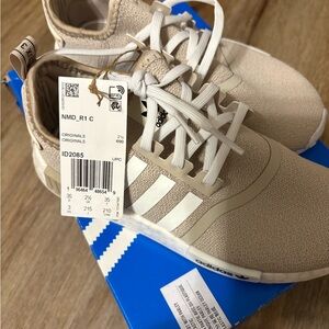 Adidas NMD_R1 C Tan and White Sneakers